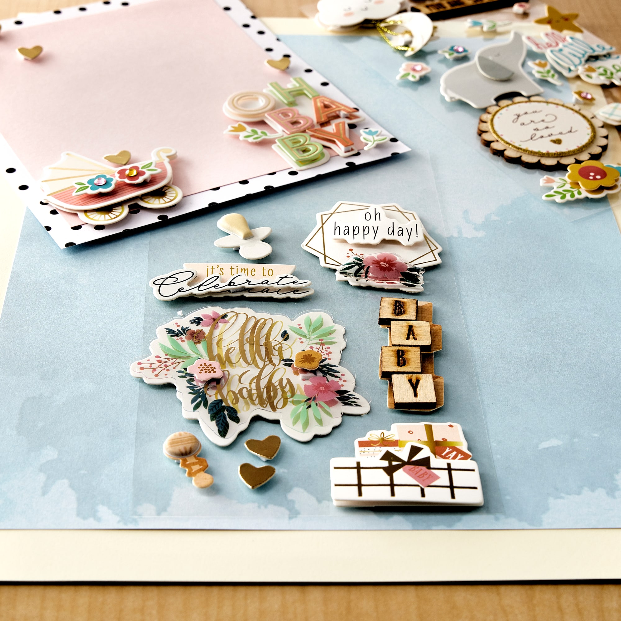 Pink Hello Baby Stickers by Recollections™